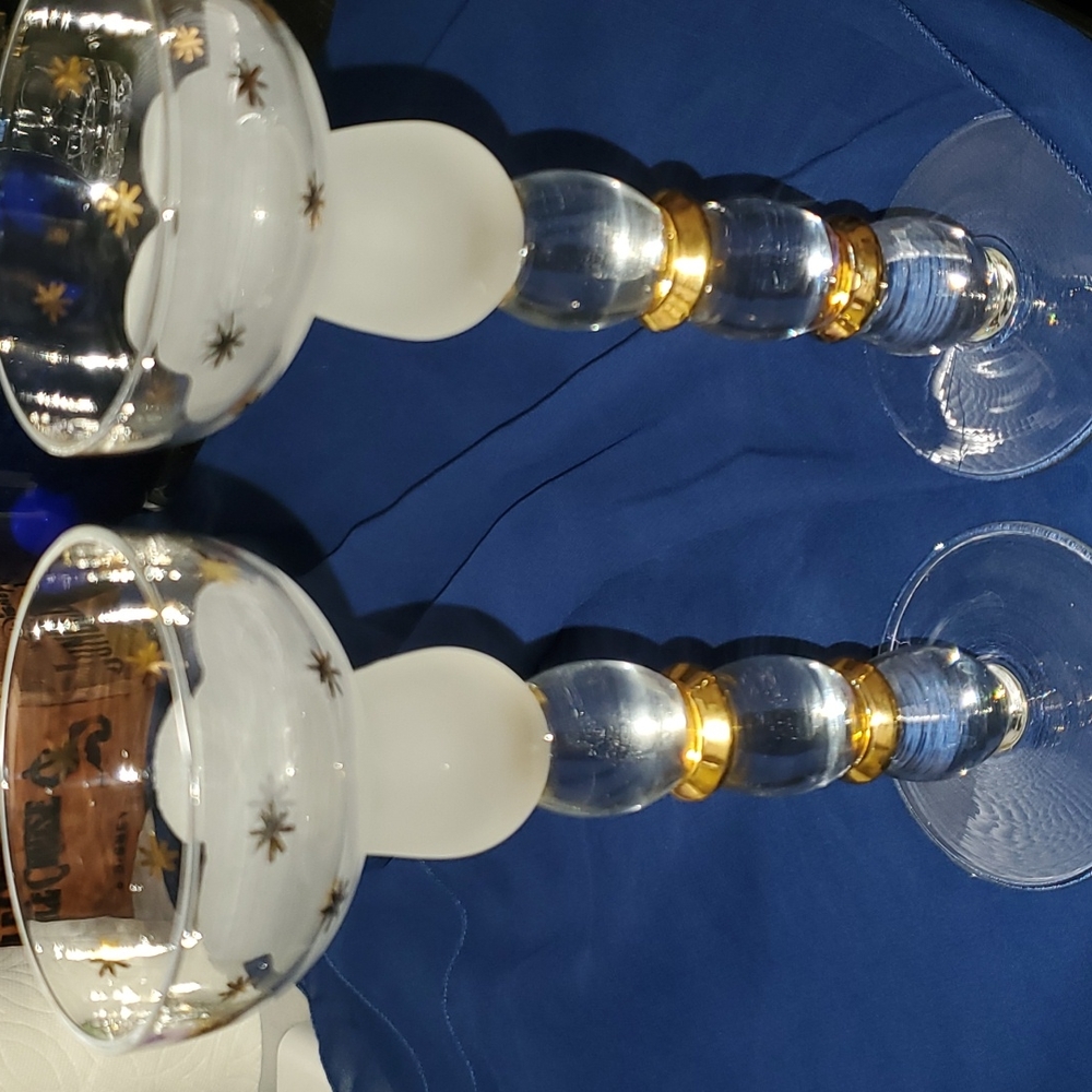 SET OF 2 HOLIDAY CANDLE HOLDERS